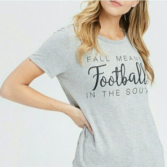 Fall Means Football in the South Short Sleeve Womens T-shirt size M - Picture 2 of 16